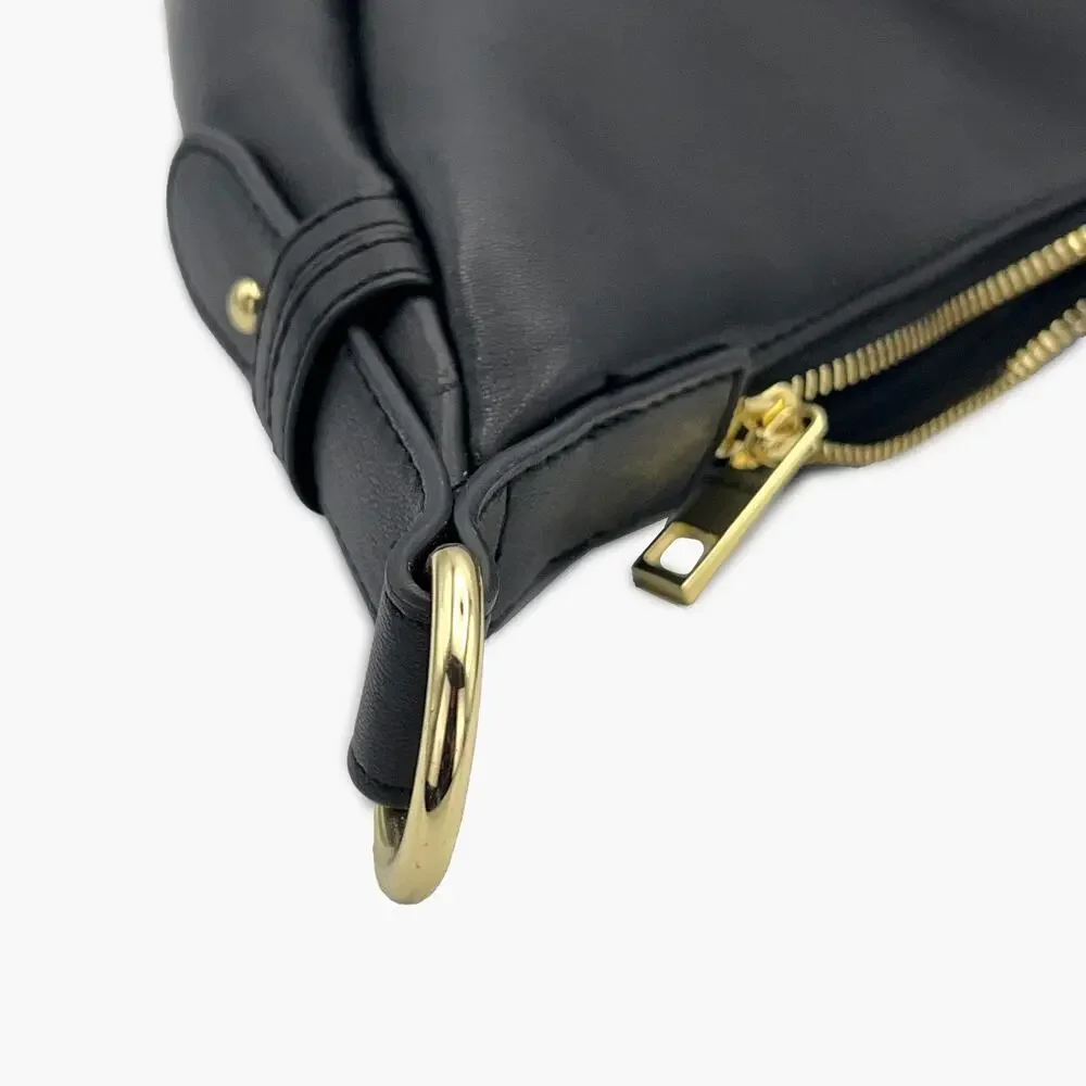 JULES KAE Zola Vegan Leather Hobo Bag (Black)